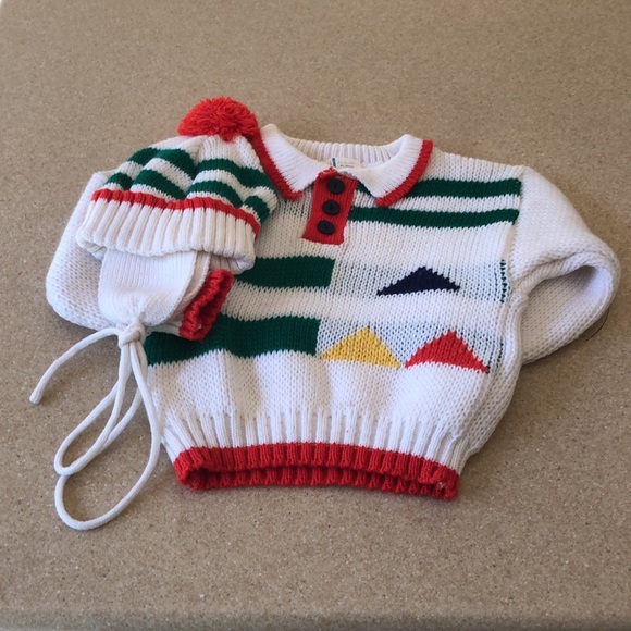 New-colorful toddler matching hat and sweater set - Picture 13 of 16